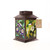 Solar Powered Floral Candle Lantern with Handle - 11.75" - Brown and Yellow