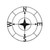 30" Black Round Metal Compass Handcrafted Wall Decor