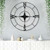 30" Black Round Metal Compass Handcrafted Wall Decor