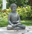 Zen Sitting Buddha Outdoor Garden Statue - 15.75" - Gray