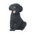 10" Black Hand-Sculpted Poodle Sitting Puppy Statue