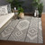 7.8' x 10.8' Gray and Ivory Outdoor Rectangular Area Throw Rug