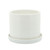 Set of 2 White Ceramic Weave Planters with Saucer 8"