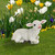 15" Sitting Yorkshire Lamb Outdoor Garden Statue