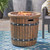25" Cedar Brown Handcrafted Round Outdoor Patio Fire Pit