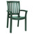 35.5" Green Resin Solid Stackable Weather Resistant Dining Arm Chair