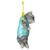 12" Gray and Green Hanging Tabby Cat