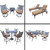 18pc Black and Brown Dining, Bar, Chaise Lounge and Swivel Rocker Chat Patio Furniture Sets