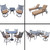 20pc Black and Brown Bar, Dining, Chaise Lounge and Swivel Rocker Chat Patio Furniture Sets