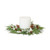 Set of 4 Green Cedar Candle Rings with Snow and Cones, 14"