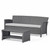2-Piece Gray Contemporary Wicker Outdoor Furniture Patio Chat Set - Silver Cushions