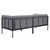 72.75" Dark Grey Modern Outdoor Sofa