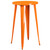 Set of 3 Orange Round Metal Indoor-Outdoor Bar Table and Cafe Stools Set 45.25"