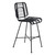 45.25" Black Weave Pattern Outdoor Patio Bar Chair