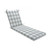 80" Tan Brown and White Plaid Outdoor Patio Chaise Lounge Cushion