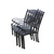 5-Piece Black Contemporary Outdoor Patio Dining Set - Tan Brown Cushions