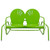 48.25" Outdoor Retro Metal Tulip Double Glider Patio Chair, Lime Green