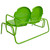 48.25" Outdoor Retro Metal Tulip Double Glider Patio Chair, Lime Green