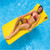 74-Inch Yellow Floating Rippled Swimming Pool Mattress Raft