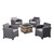 5pc Gray Outdoor Patio Club Chair Set with Fire Pit 30"