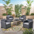 5pc Gray Outdoor Patio Club Chair Set with Fire Pit 30"