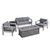 5pc Silver and Lava Gray Contemporary Outdoor Patio Fire Pit Set 56"