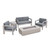 5pc Gray and Silver Contemporary Outdoor Patio Fire Pit Set 56"