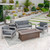 5pc Brown and Gray Contemporary Outdoor Patio Fire Pit Set 56"