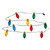 10-Count Multi-Color C7 Christmas Light Set, 1ft Green Wire