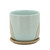 6" Mint Green and Beige Ceramic Arch Planter with Saucer
