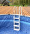 80" Easy Incline Four Step Above Ground Swimming Pool Deck Ladder-White
