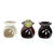 3-Piece Black and White Flower Candle Oil Warmers 10" (Pack of 2)