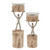 61.5" Brown and Silver Man Kneeling on Wood Lifting Pillar Candle Holder