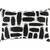 16" Black and White Hand Woven Square Outdoor Patio Throw Pillow