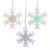 125 Count Multi-Color LED Snowflake Icicle Christmas Lights, 15 ft Silver Wire