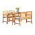 4-Piece Brown Contemporary Outdoor Furniture Patio Dining Set with Gray Cushions and Bench 59"