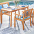 4-Piece Brown Contemporary Outdoor Furniture Patio Dining Set with Gray Cushions 59"