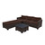 5-Piece Espresso Brown Wicker Outdoor Furniture Patio Conversation Set - Brown Cushions