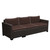 5-Piece Espresso Brown Wicker Outdoor Furniture Patio Conversation Set - Brown Cushions
