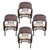 4-Piece Resin Wicker Outdoor Brown Dining Chairs - Floral Cushions
