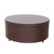 5-Piece Espresso Brown Curved Outdoor Furniture Patio Modular Set - Brick Red Cushions