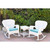 3-Piece White Wicker Outdoor Furniture Patio Conversation Set with Sky Blue cushion 35.5''