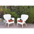 Set of White And Red Windsor Outdoor Patio Wicker Chair and Cushions 35.50''
