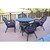 5-Piece Black Outdoor Furniture Patio Dining Set - Purple Cushions