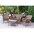 2-Piece Brown Outdoor Furniture Patio Wicker Rocker Chair with Brown Cushions 35.5''