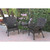 3-Piece Espresso Brown Wicker Outdoor Furniture Patio Conversation Set - Black Cushion