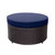 5-Piece Espresso Brown Curved Outdoor Furniture Patio Modular Set - Midnight Blue Cushions