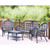 4-Piece Espresso Brown Wicker Outdoor Furniture Patio Conversation Set 51"