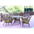 5-Piece Honey Brown Wicker Outdoor Furniture Patio Dining Set - Sage Green Cushions