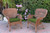 2-Piece Brown Outdoor Furniture Patio Wicker Chair with Green Cushion 35.5''